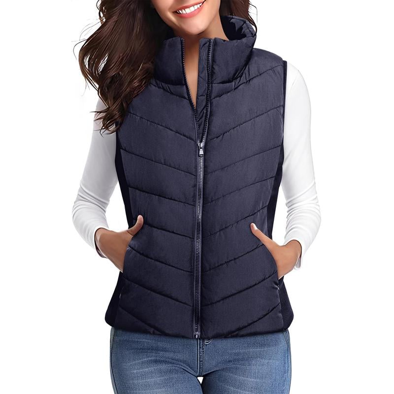⏰Hot Sale-Puffer Vest Women Sleeveless Zip Up Outerwear