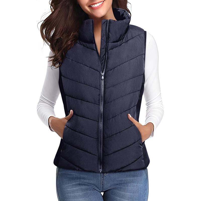 ⏰Hot Sale-Puffer Vest Women Sleeveless Zip Up Outerwear
