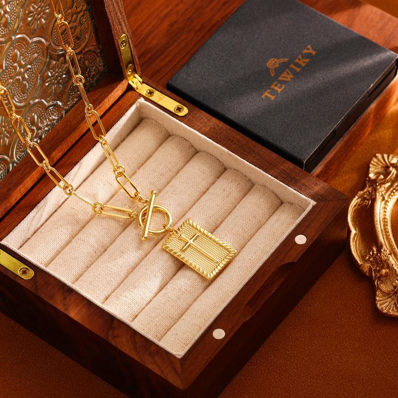 ✝️ Cross Pendant Paperclip Chain Necklace,  Unisex, Waterproof and Sweat-Resistant, Fade-Proof