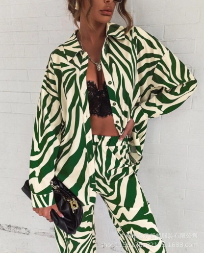 Printed Long-Sleeved Shirt Set