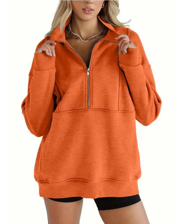 New Autumn And Winter Zipper Fitting Bag Plus Velvet Sweatshirt For Women Loose