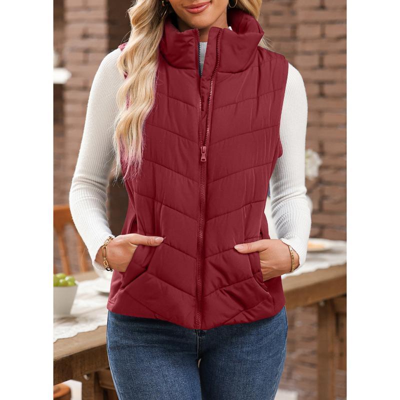 ⏰Hot Sale-Puffer Vest Women Sleeveless Zip Up Outerwear