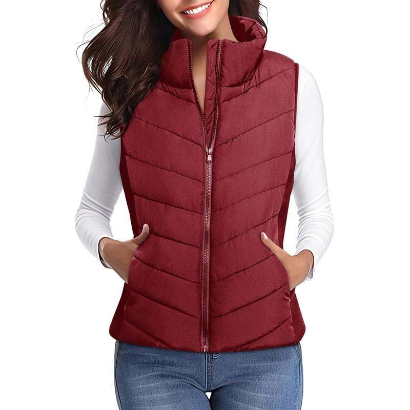 ⏰Hot Sale-Puffer Vest Women Sleeveless Zip Up Outerwear