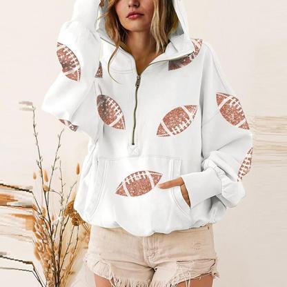 🔥‘Glam Kickoff’ Long Sleeve Zip Hoodie