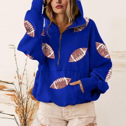 🔥‘Glam Kickoff’ Long Sleeve Zip Hoodie