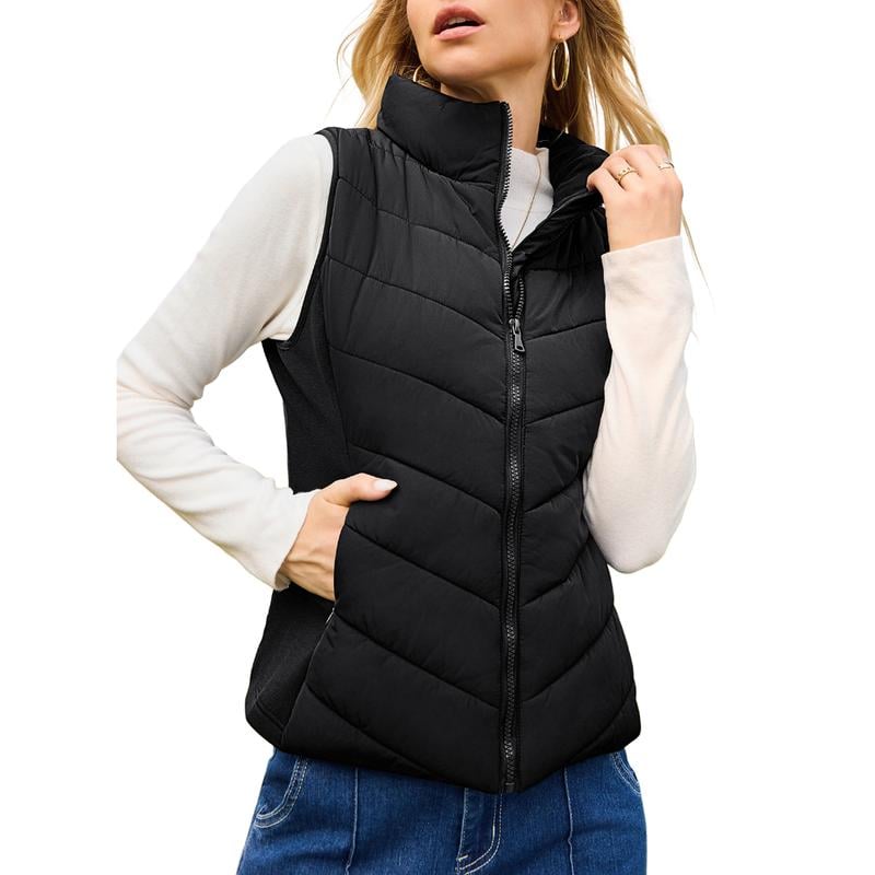⏰Hot Sale-Puffer Vest Women Sleeveless Zip Up Outerwear