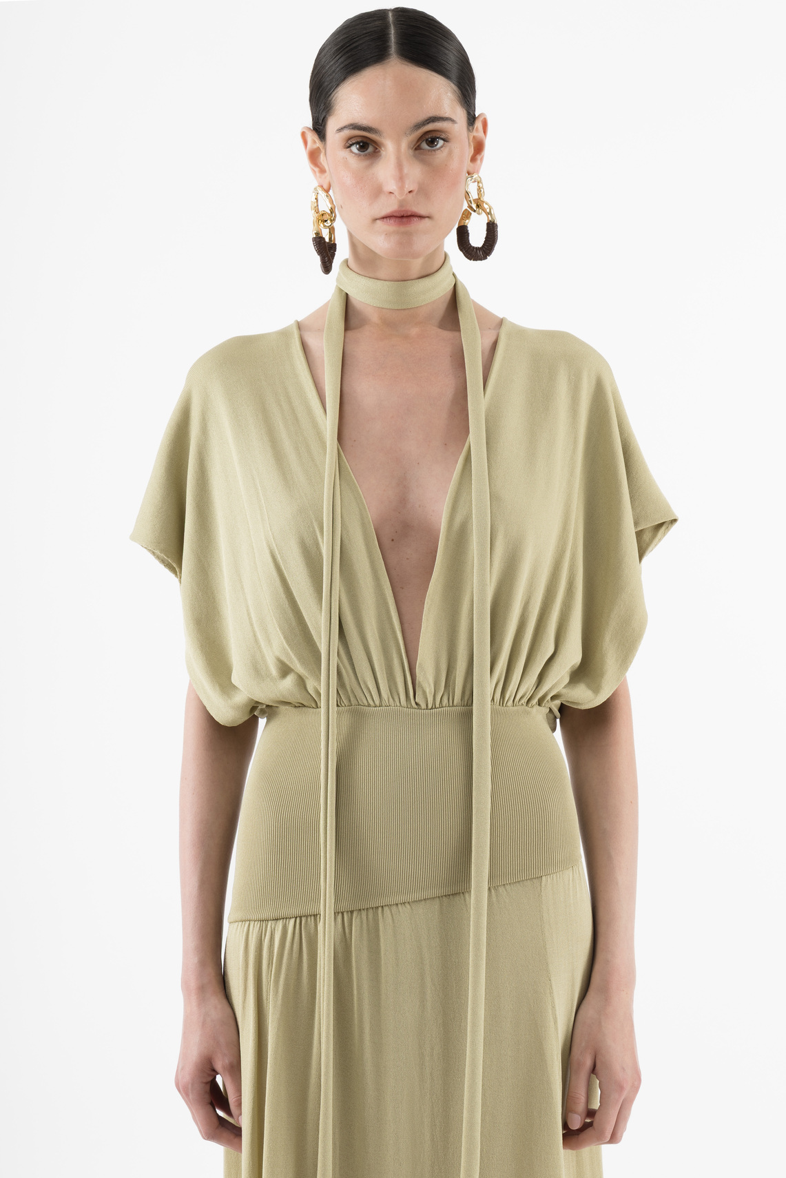 Maxi Knitted Dress In Green