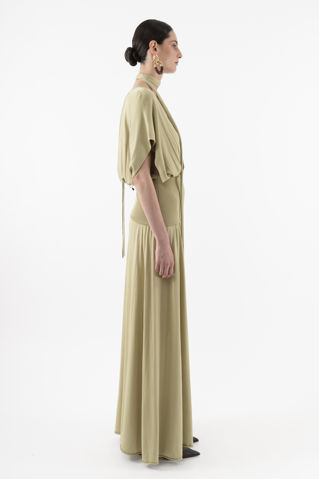 Maxi Knitted Dress In Green