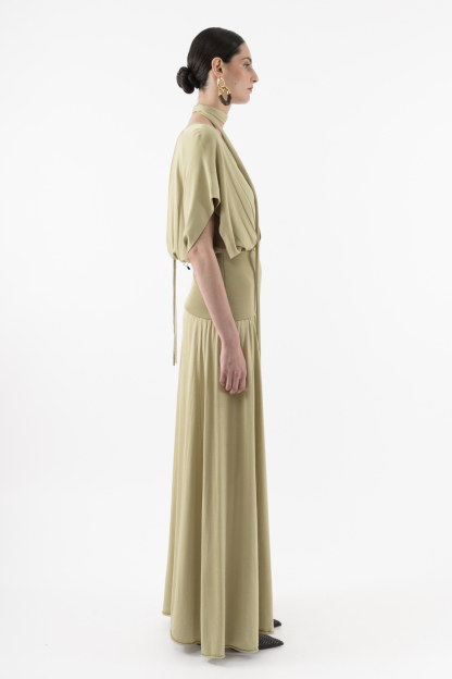 Maxi Knitted Dress In Green