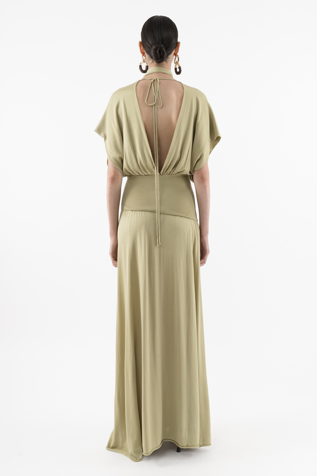 Maxi Knitted Dress In Green