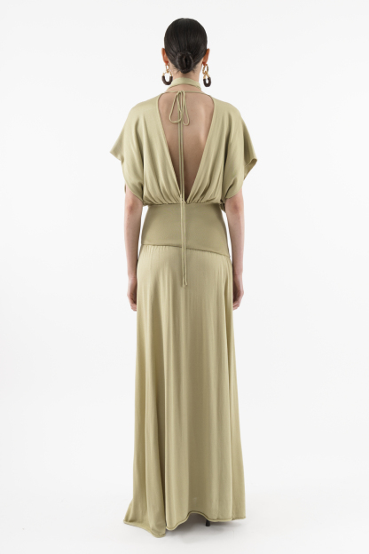 Maxi Knitted Dress In Green