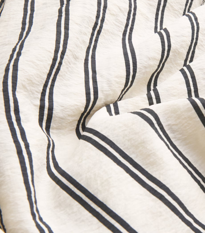 Women's Striped Silk-Blend Midi-Dress - Stripe White