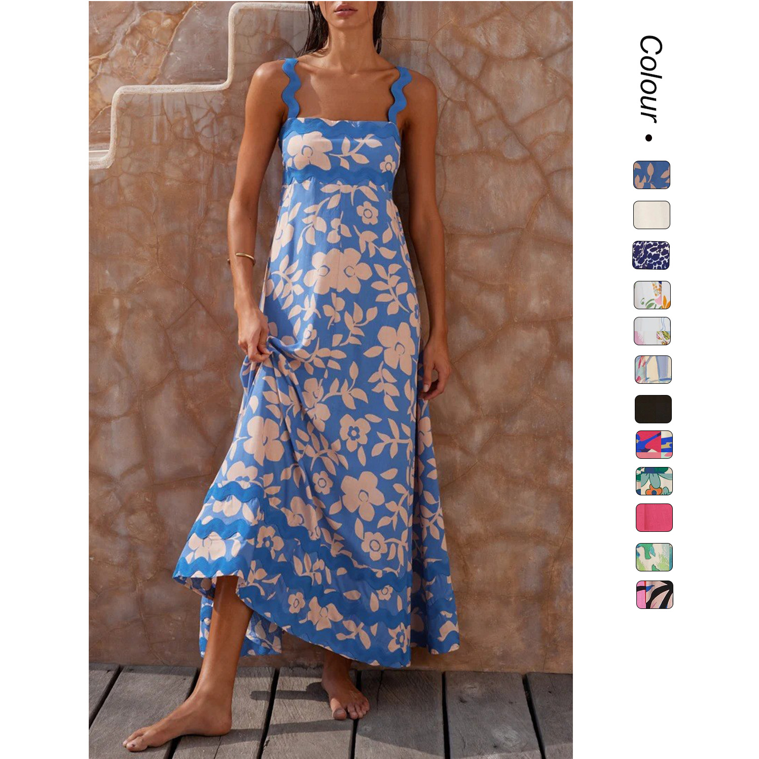 2025 New Floral Wave A-Line Dress