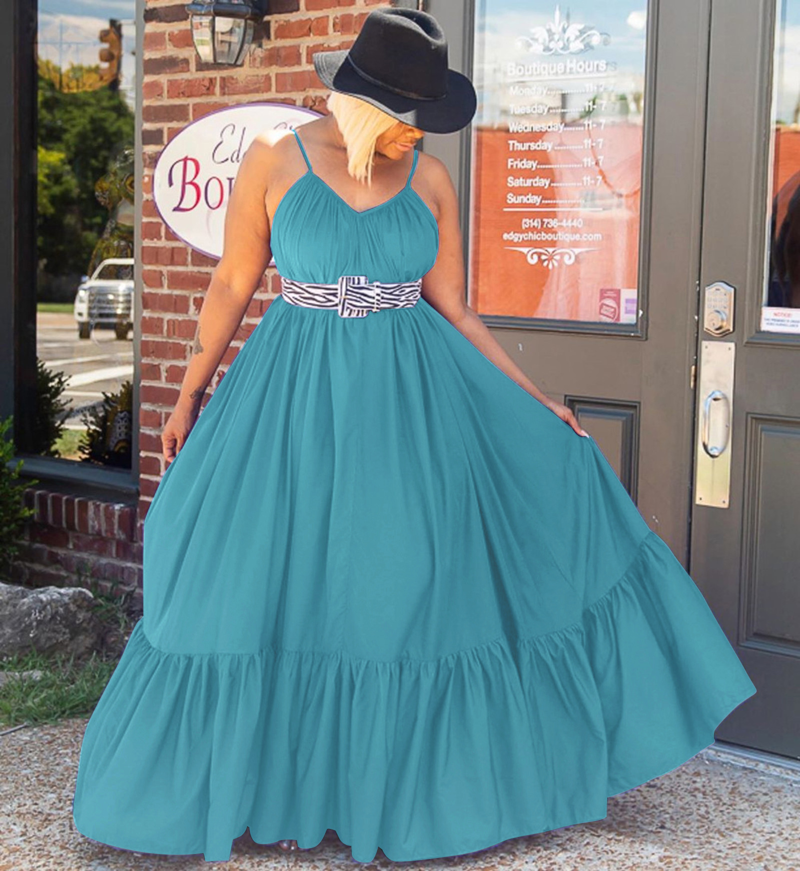 Sexy Suspender Sleeveless Solid Color Dress