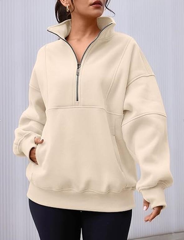 New Autumn And Winter Zipper Fitting Bag Plus Velvet Sweatshirt For Women Loose