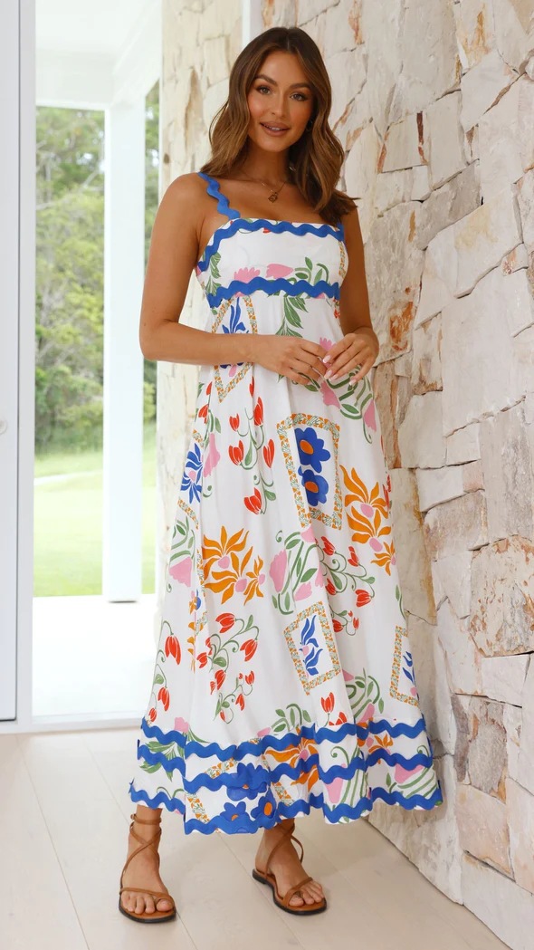 2025 New Floral Wave A-Line Dress