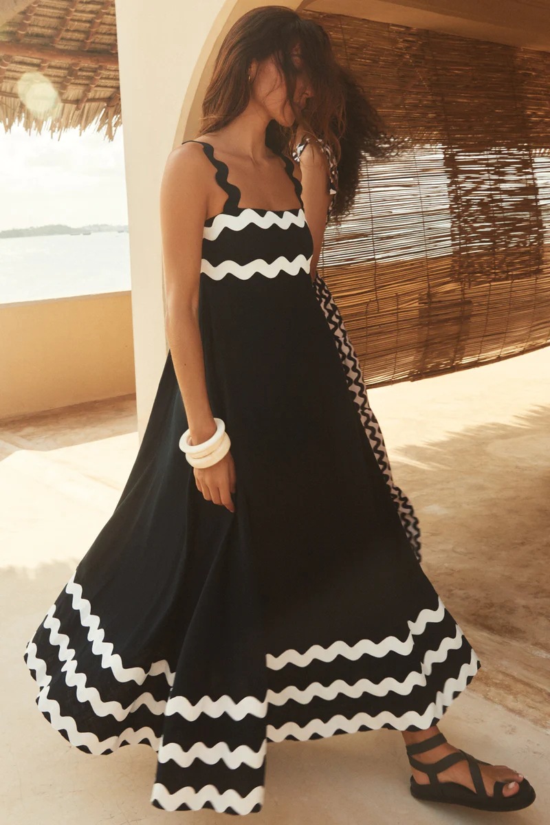 2025 New Floral Wave A-Line Dress
