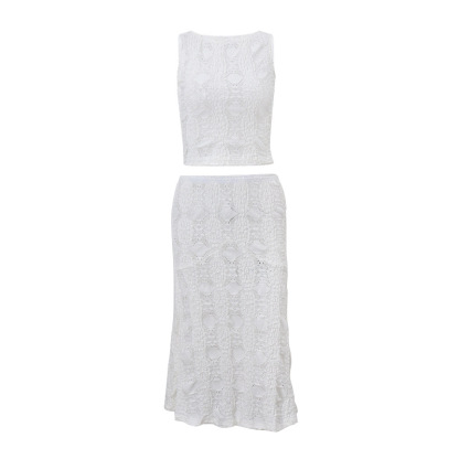 2025 New Fashion Sexy Two-Piece Vest Skirt