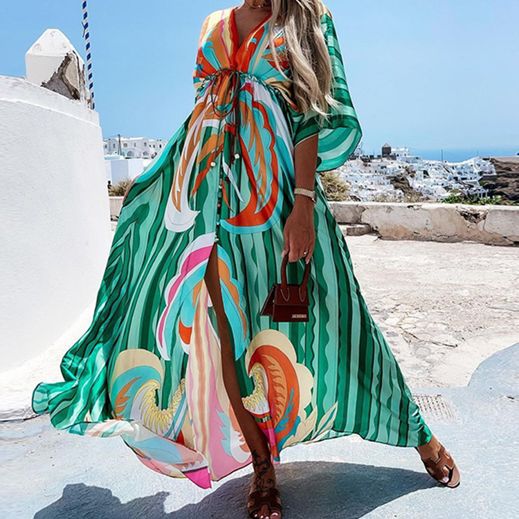 New Fashion Print Elegant Swing Dress