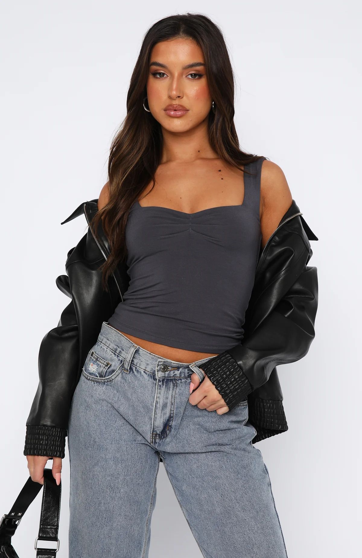 Qi Duo Cross-Border European And American Women'S Clothing With Versatile Base And Square Collar Vest Inner Strap Simple And Fashionable