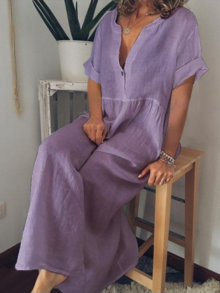 Casual Holiday Solid Color Dress