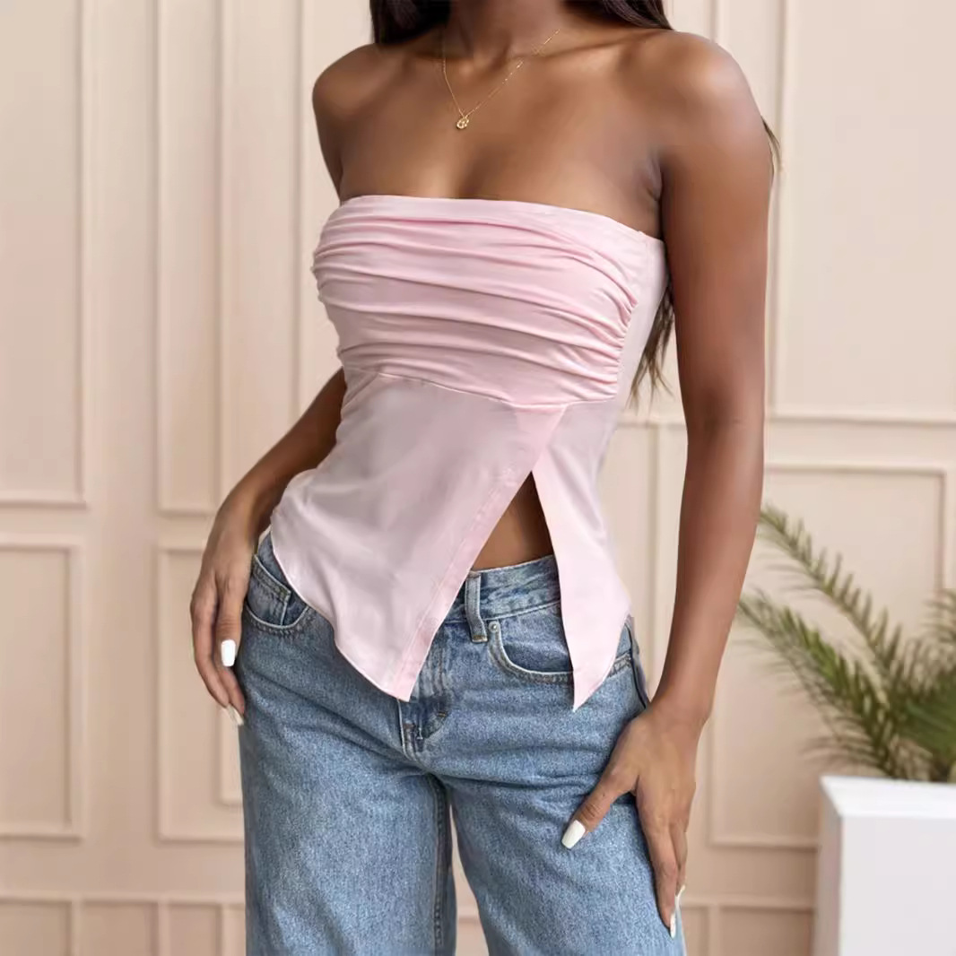 Tube Top Outer Wear Summer Sleeveless Vest Female Irregular Tank-Top