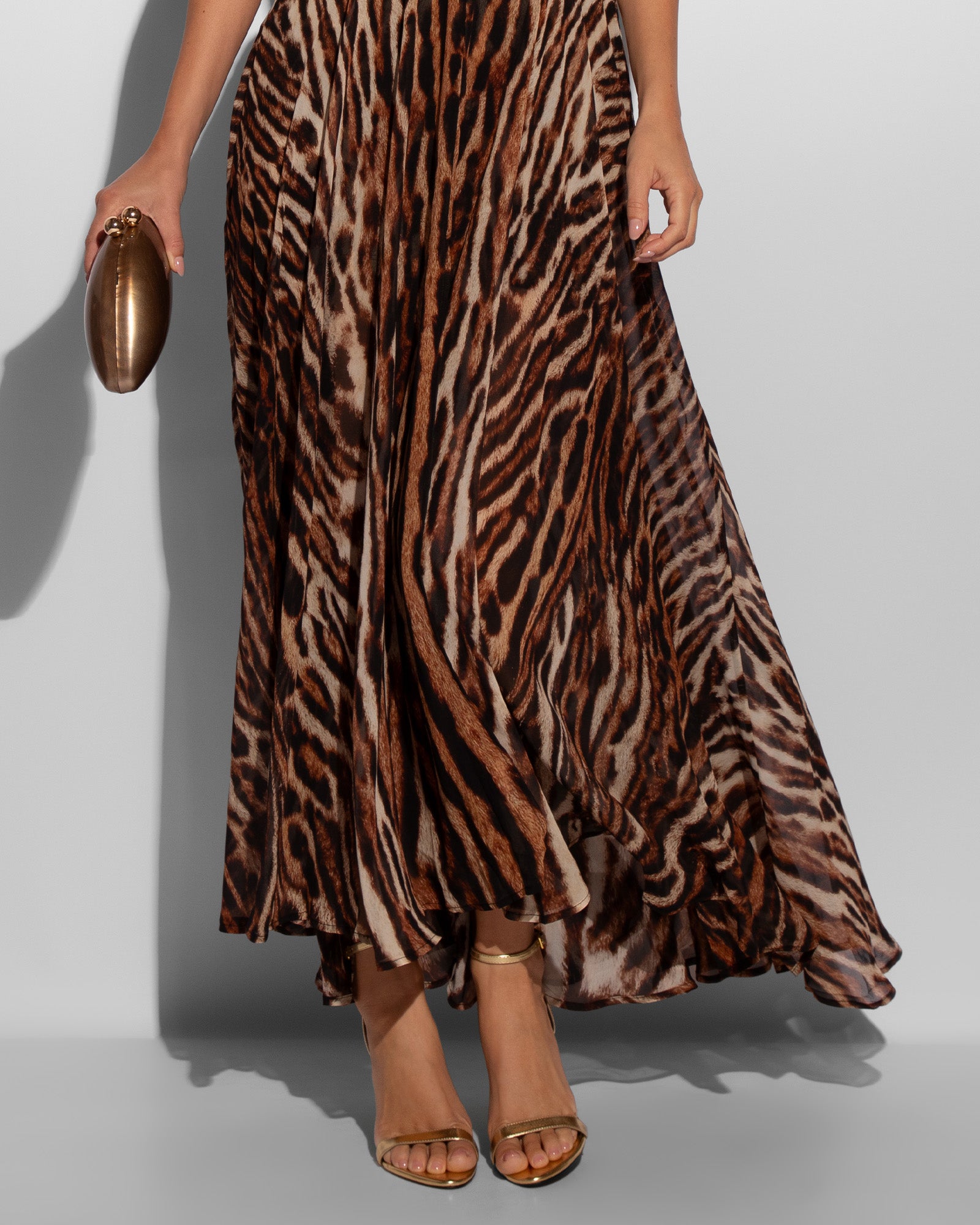 Women's Elegant Pilates Cat Slim-Fitting Maxi Dress