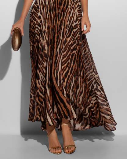 Women's Elegant Pilates Cat Slim-Fitting Maxi Dress
