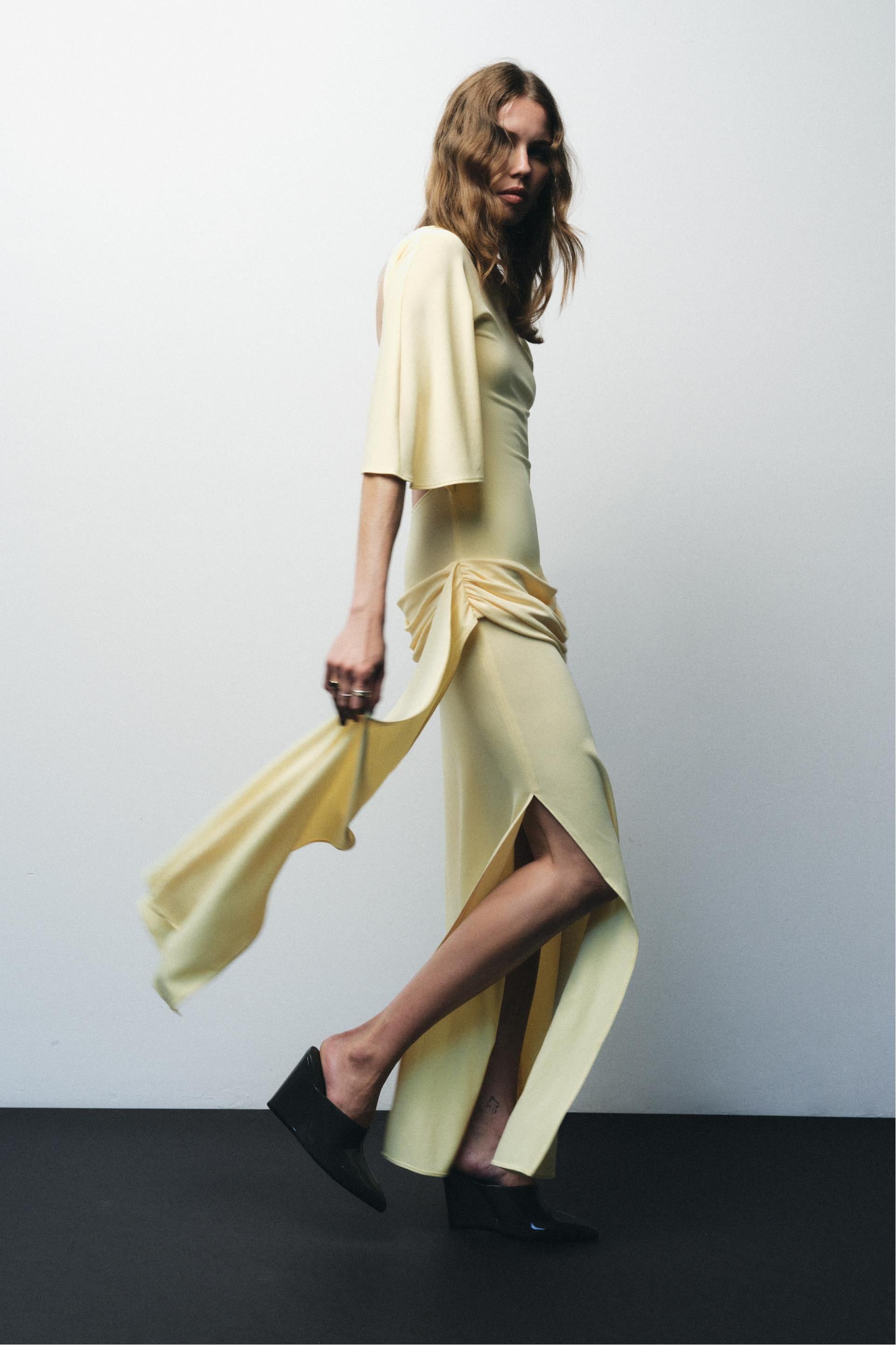 Open Back Cape Maxi Dress