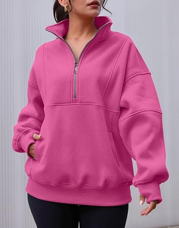 New Autumn And Winter Zipper Fitting Bag Plus Velvet Sweatshirt For Women Loose