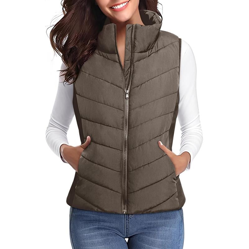 ⏰Hot Sale-Puffer Vest Women Sleeveless Zip Up Outerwear