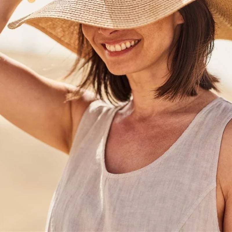 🔥Women's Sleeveless Cotton And Polyester Dress
