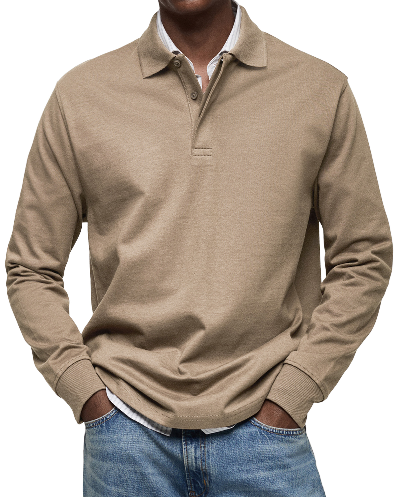 CLEARANCE🔥Men's Everyday Comfort Lapel Button Casual Long Sleeve POLO Shirt
