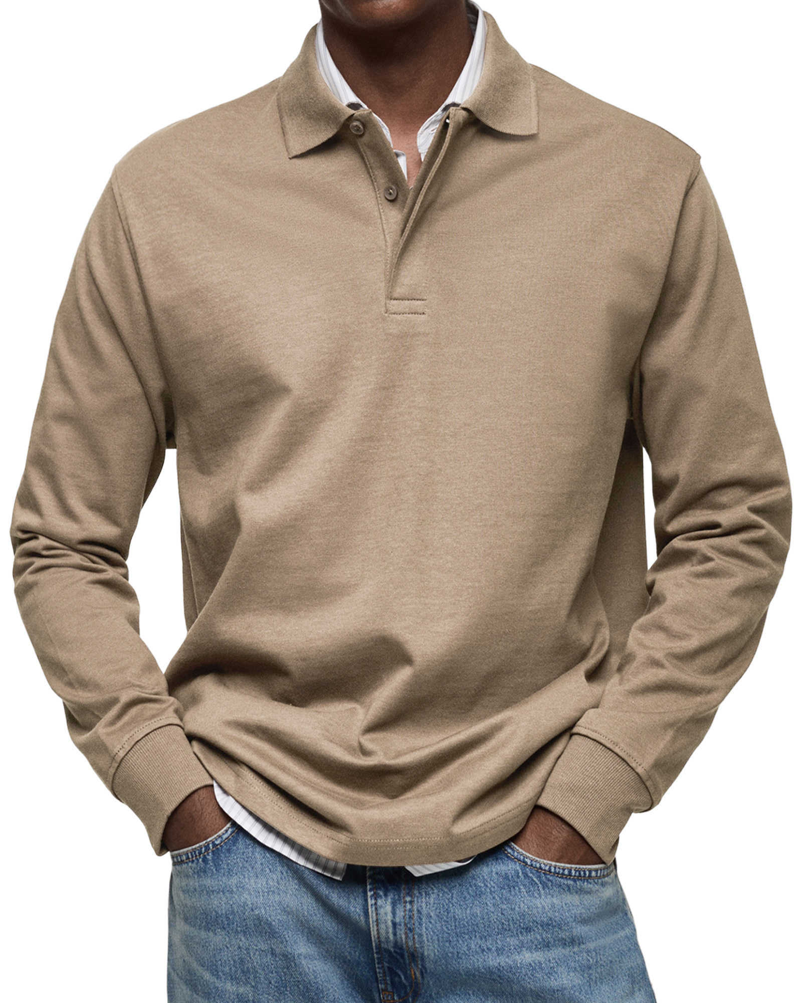 CLEARANCE🔥Men's Everyday Comfort Lapel Button Casual Long Sleeve POLO Shirt