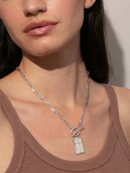 ✝️ Cross Pendant Paperclip Chain Necklace,  Unisex, Waterproof and Sweat-Resistant, Fade-Proof
