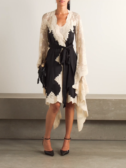 Hypnotic Satin Wrap Dress