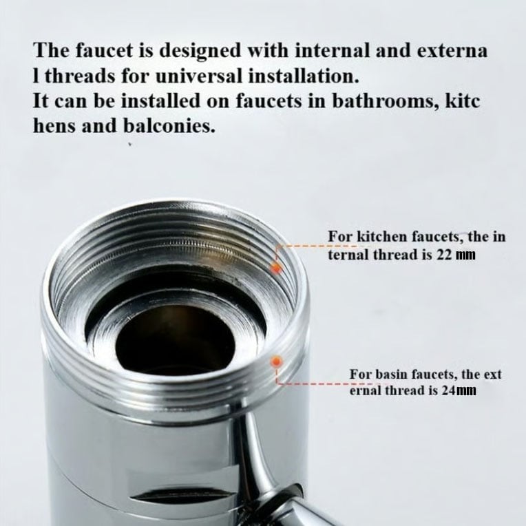 🚰 Upgrade Your Washing Routine✨ TTZZ 360° Rotatable Faucet Aerator Extension - For Effortless, All-Angle Control!