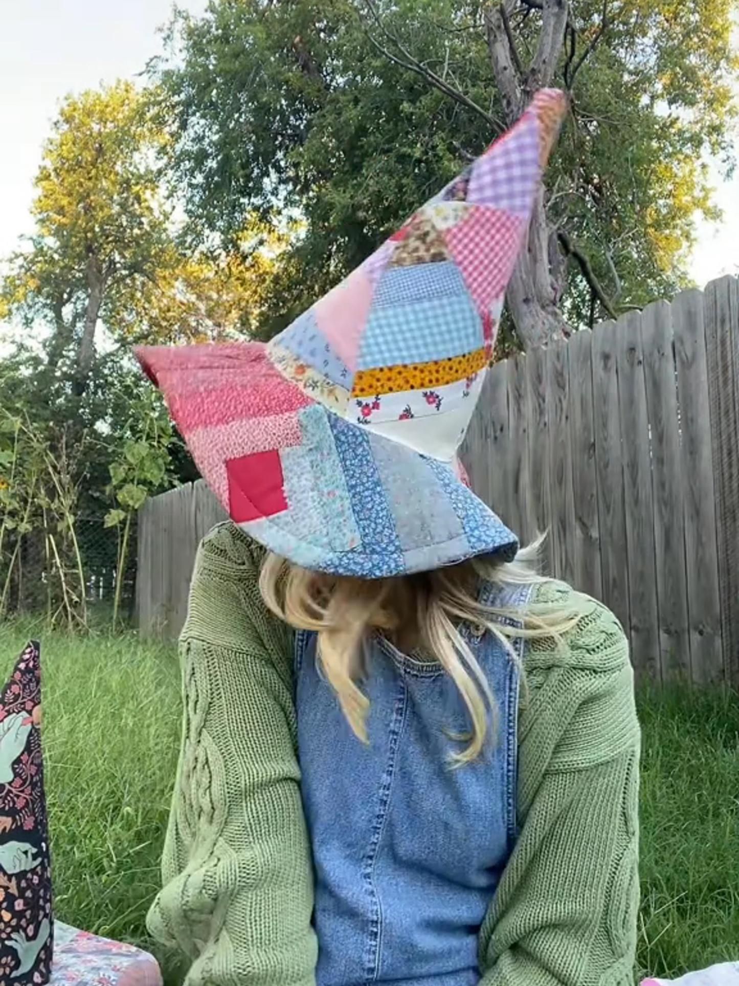 🔥HOT SALE👻🎃The Quilted Witch Hat | Handcrafted Folk Art Hat--BUY 2 FREE SHIPPING