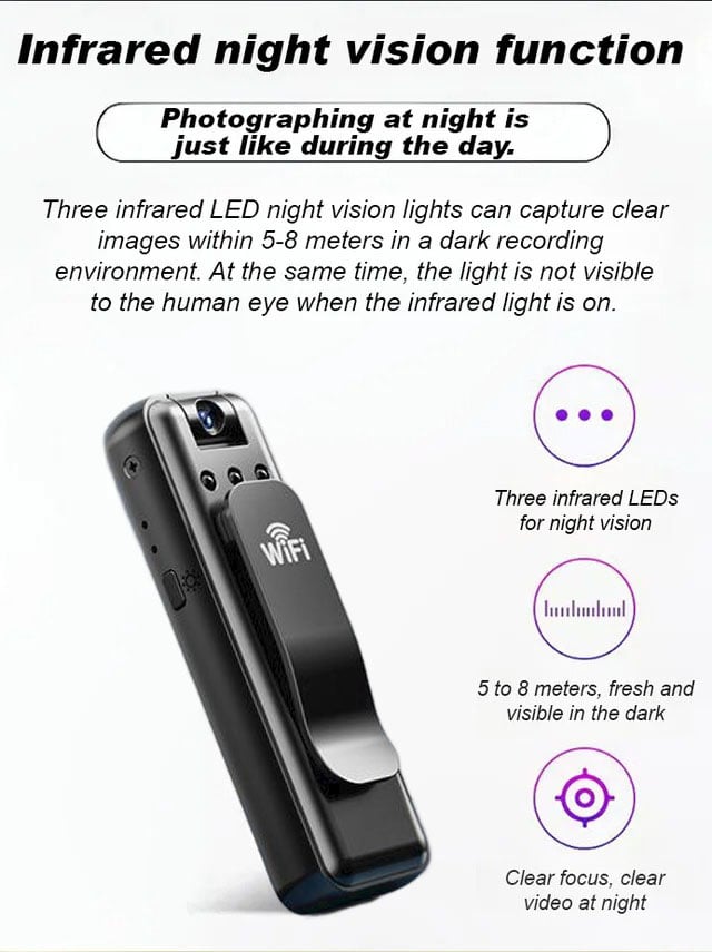 Infrared night vision portable recorder