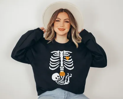 🎃Halloween Skull Sweatshirt, 2025 Newborn Maternity Shirt, Mom Sweater