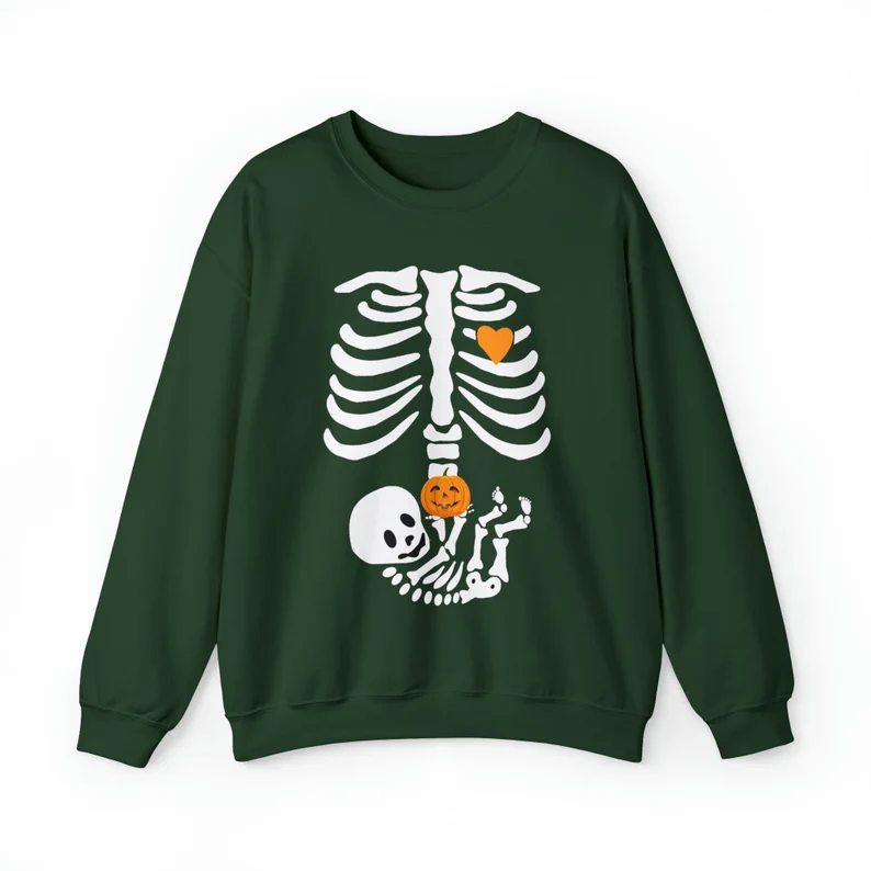 🎃Halloween Skull Sweatshirt, 2025 Newborn Maternity Shirt, Mom Sweater