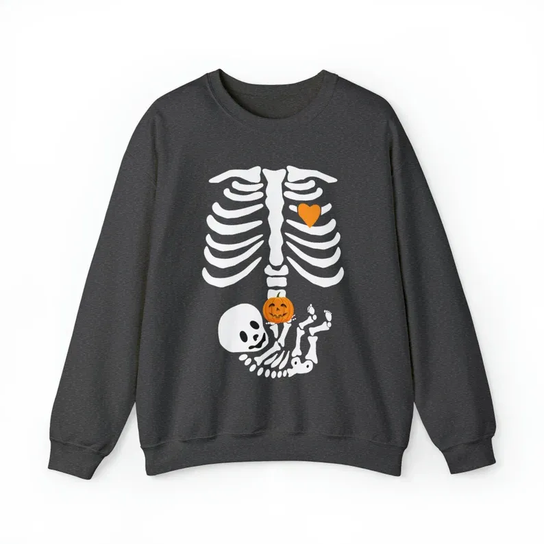 🎃Halloween Skull Sweatshirt, 2025 Newborn Maternity Shirt, Mom Sweater