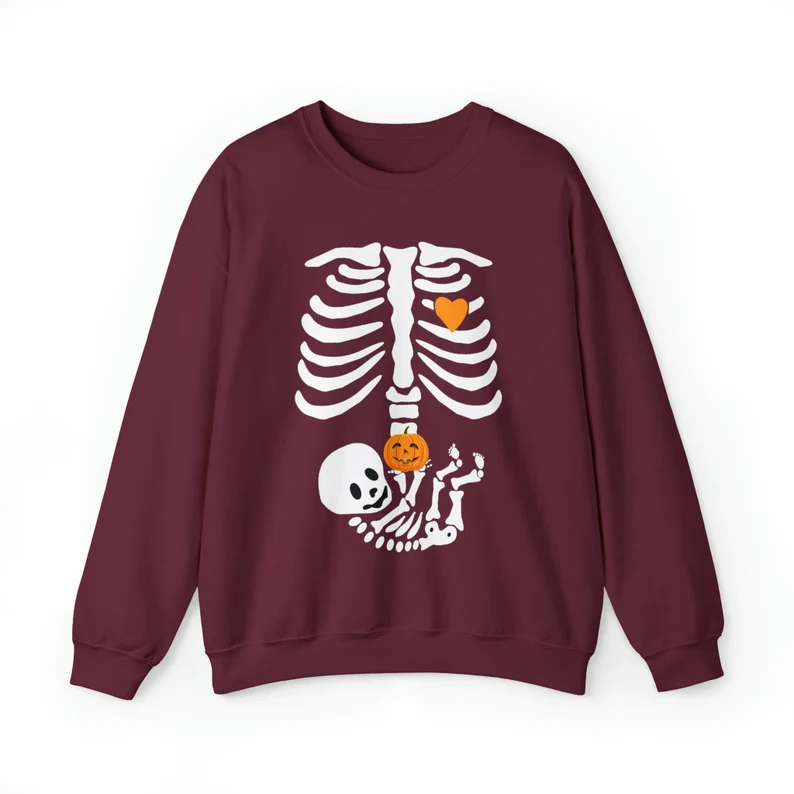 🎃Halloween Skull Sweatshirt, 2025 Newborn Maternity Shirt, Mom Sweater
