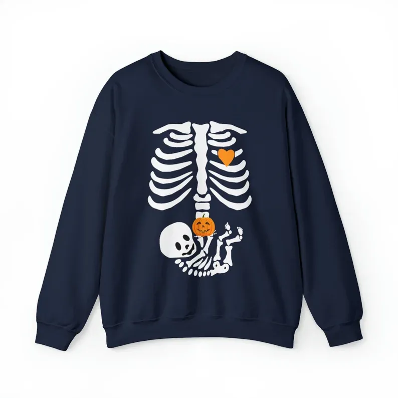 🎃Halloween Skull Sweatshirt, 2025 Newborn Maternity Shirt, Mom Sweater