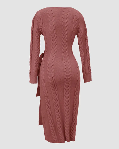 AUTUMN FLASH SALE🔥V-Neck Long Sleeved Slim Fit Knit Dress