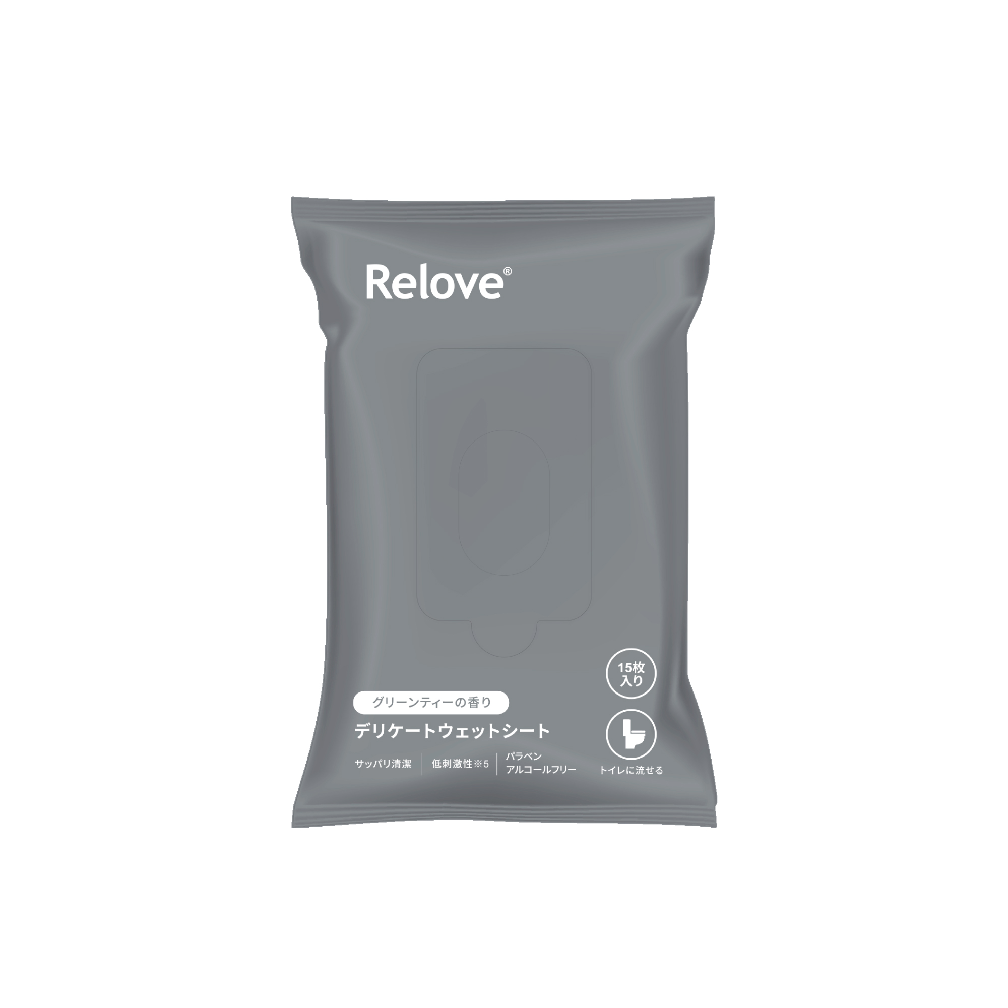 Relove デリケートウェットシート＜ノンクール＞　グリーンティーの香り【５個セット】トイレ流せる