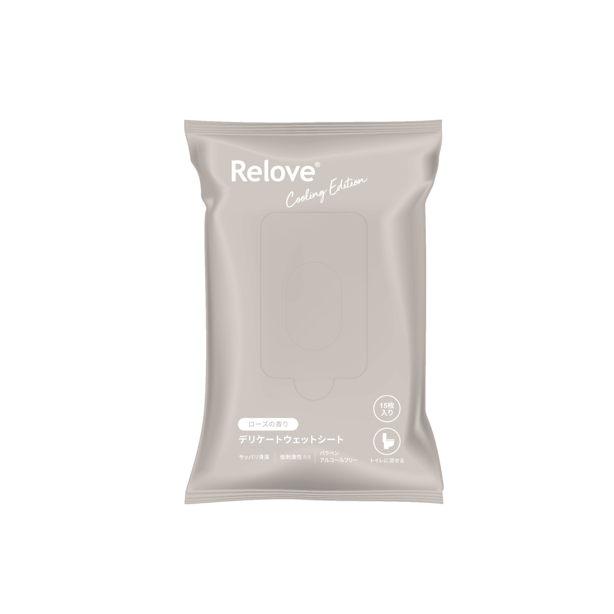Relove デリケートウェットシート＜クール＞ ローズの香り【５個セット】トイレ流せる