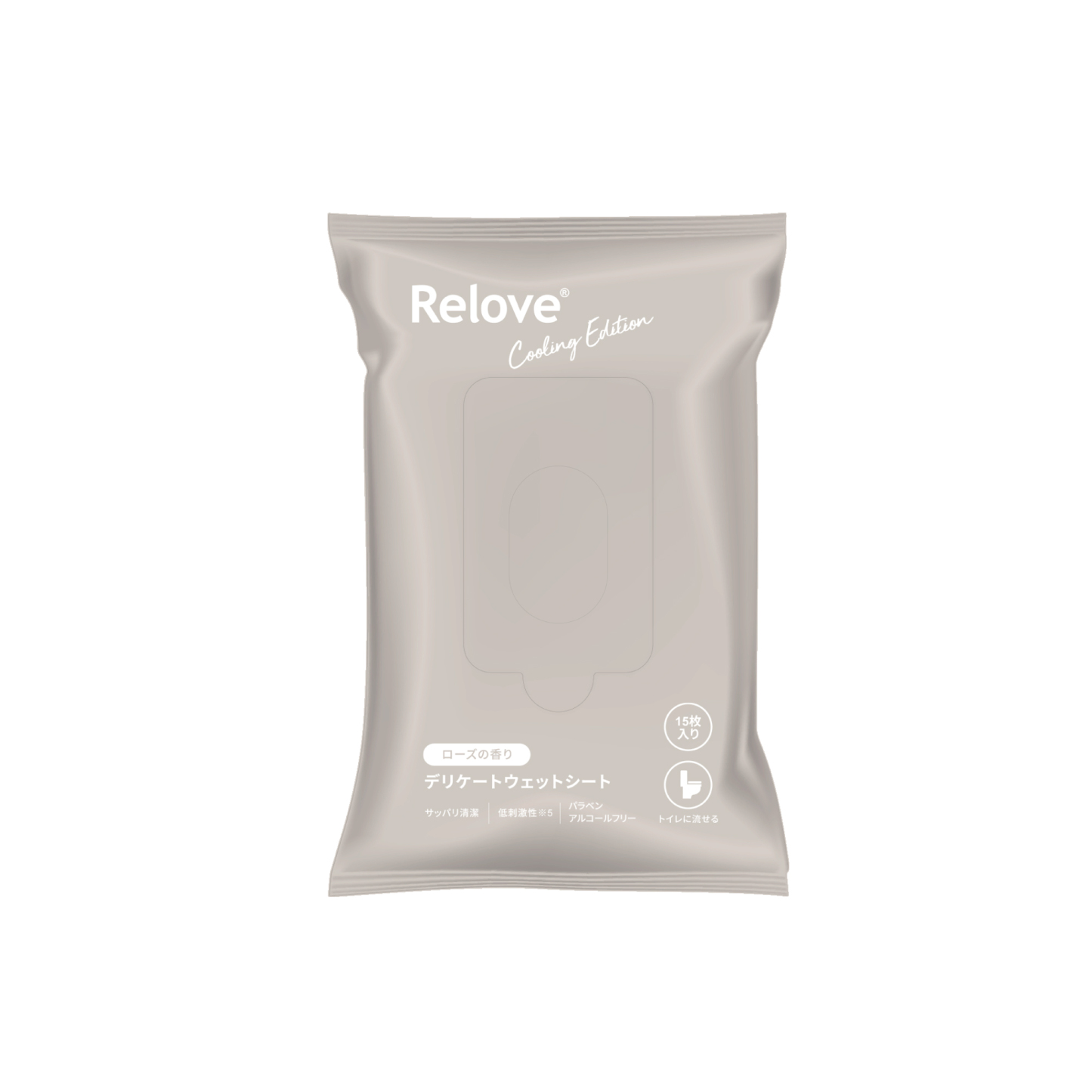 Relove デリケートウェットシート＜クール＞ ローズの香り【５個セット】トイレ流せる