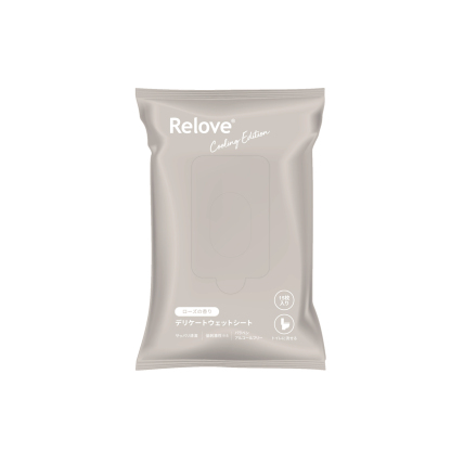 Relove デリケートウェットシート＜クール＞ ローズの香り【５個セット】トイレ流せる