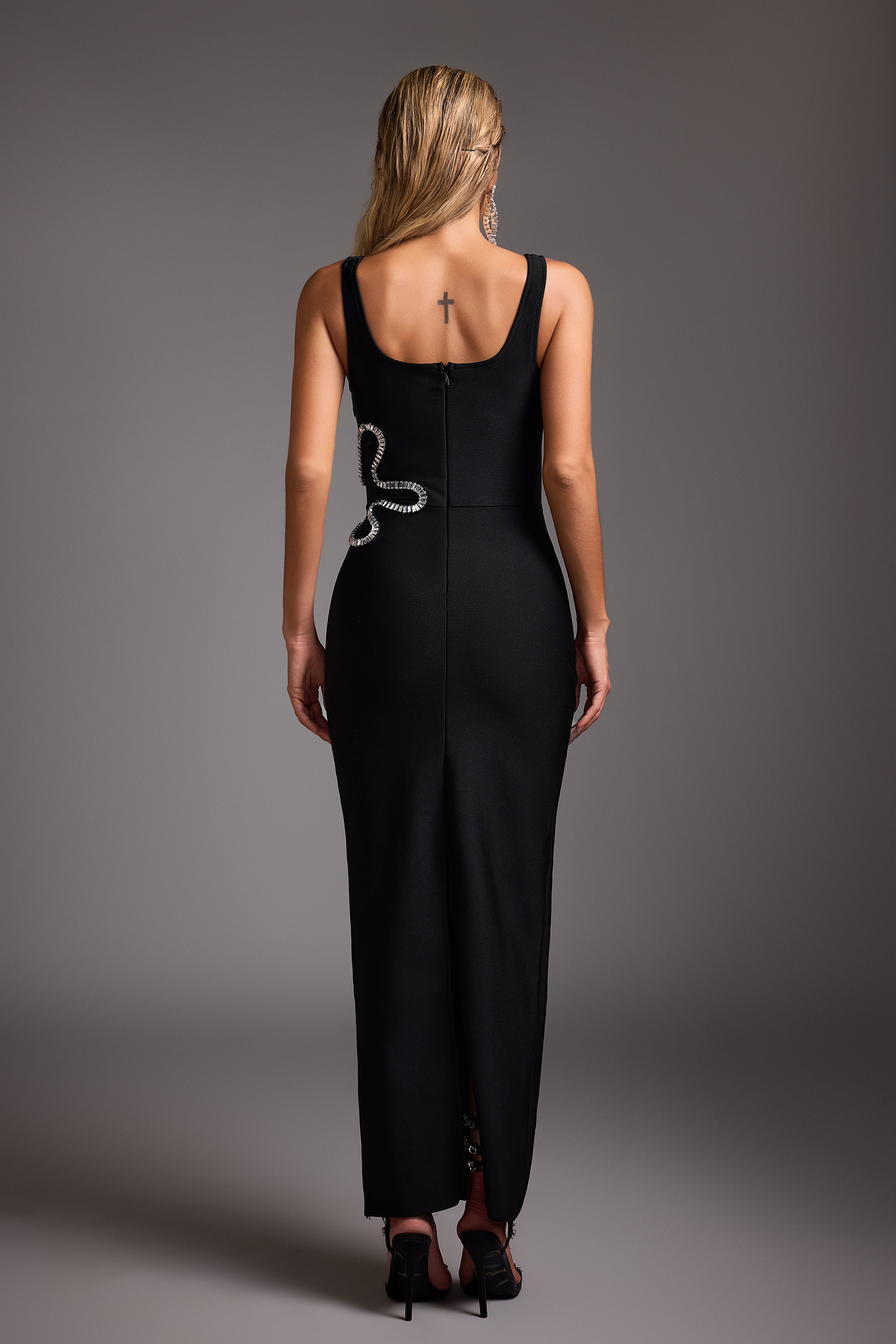 Selien Cut Out Diamond Bandage Maxi Dress